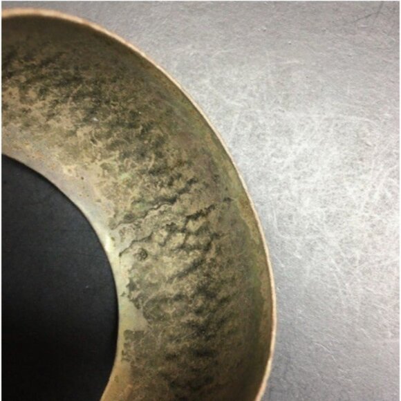 Cuff Bangle Bracelet Pebble Textured Bronze Antiqued Retro Boho Vintage Classic - Picture 4 of 5